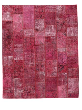 Håndknyttet Persisk Patchwork Tæppe 250X304 Mørkerød/Rød