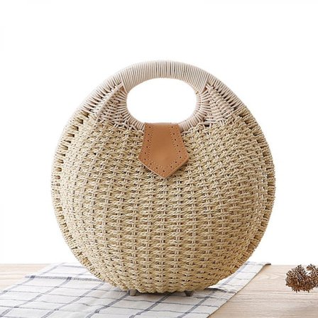 Sommer Strand Halm Taske Til Kvinder Lille Crossbody Top Håndtag Skulder Håndtaske Mini Håndvævet Rattan Clutch Pung A916-1122