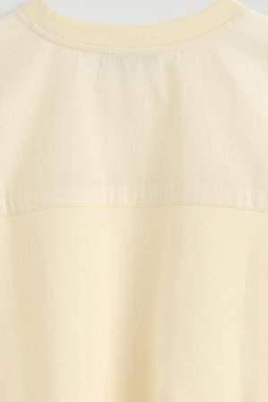 COS Women's T-Shirt In Jersey Con Pannelli In Poplin in Giallo