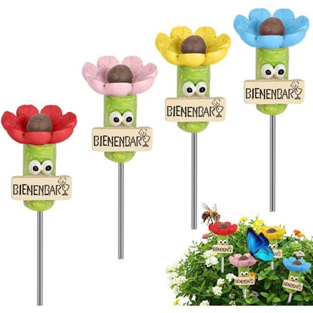 Insektsdrickskålar, 4-pack - Drickskålar för trädgårdsbin - Bidrickstation, charmig drickskål för vilda bin och insekter