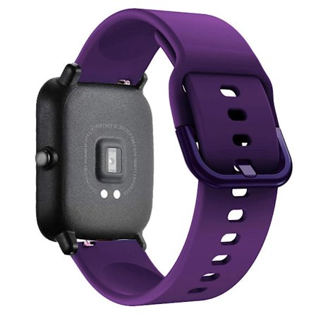 20mm 22mm WatchBand För Amazfit GTS 2/3/4 Mini Band GTR 2/3/4 42mm Silikon Armband Armband För Amazfit Bip Band Tillbehör Lila