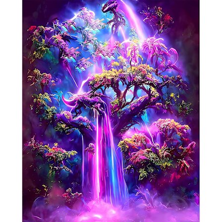 Magic Tree Diamond Kits för vuxna barn, 5D rund livets träd diamantmålning komplett kit, DIY diamantkonst målning Fancy Diamond Kits, Diamond Mosaic 