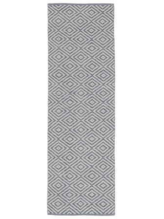 Solveig 80X250 Small Blue/White Runner Cotton Rug