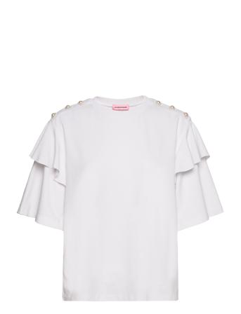 Martina T-shirts & Tops Short-sleeved Hvit Custommade*Betinget Tilbud