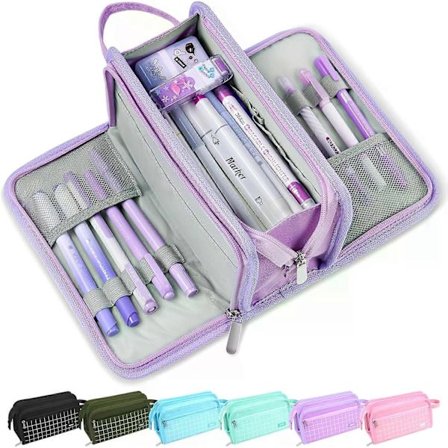 Stort penalhus, stor kapacitet penalhus med 3 rum, organizer til papirvarer