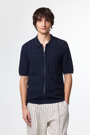 NN.07 Gustav 6636 Polo Herren Blau Bio-Baumwolle