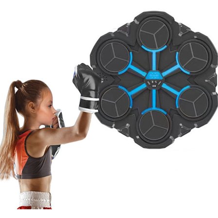 Musikalsk Boksemaskine, Smart Vægmonteret Boksemaskine - Bluetooth med Boksehandsker til Voksne og Børn, 3 Hastigheder