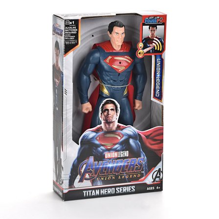 Ny 30CM Avengers Ljud- och Ljusfigur, Led-Rörlig Superman Modellleksak