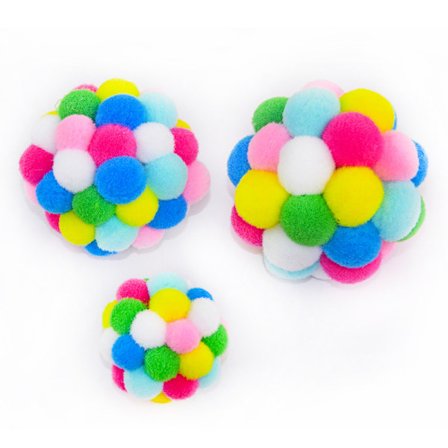 Färgglad Plyschboll Leksak Mjuk Hund Valp Katt Leksak Boll