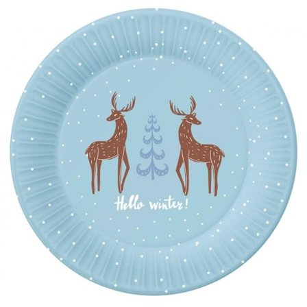 Julgreetings Hello Winter pappersfat 6 st 18 cm