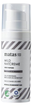 3 for 2 - Matas Striber Mild Natcreme til Normal/Kombineret Hud Uden Parfume 50 ml, Skincare, Ansigtspleje, Natcreme