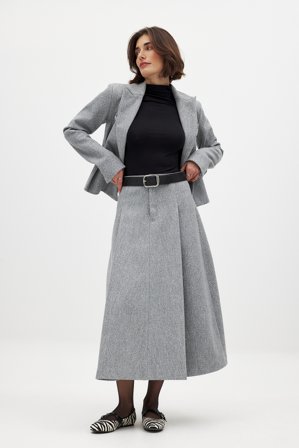 Lovisa Worge x NA-KD Midirock mit mittlerer Taille - Business Outfit - Grau - EU 38