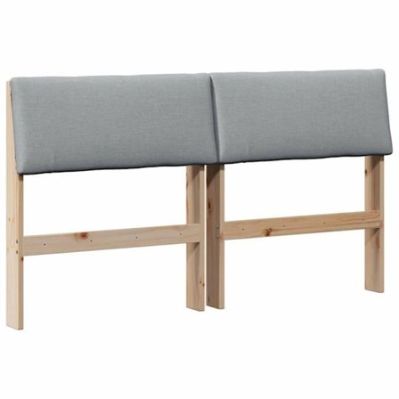 Polstret sänggavel - vidaXL - 160 cm - Ljusgrå - Massiv furu - Skummadrass - Modern design