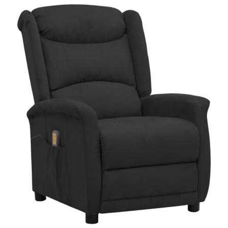 Vidaxl Massagefåtölj Med Uppresningshjälp Svart Mikrofibertyg Svart