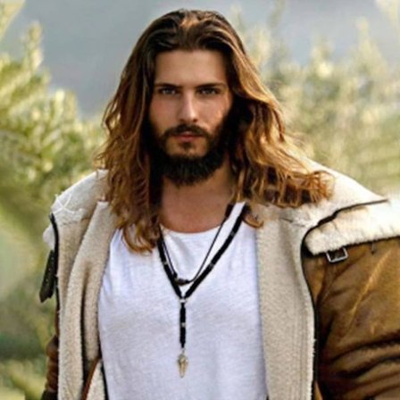 Mænd Bølget Parykker Brun Krøllet Cosplay Fest Medium Langt Hår Paryk