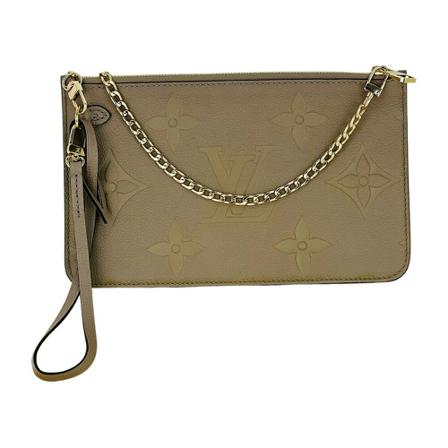 Louis Vuitton Vintage Pre-owned Pochette Leather Crossbody From Neverfull Added Chain A943 , Beige , Dames , Maat: ONE Size Vintage Tassen