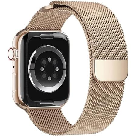 Rem for Apple Watch 41mm 40mm 38mm Dobbel Magnetisk Justerbar Erstatningsrem for iWatch Serie 9 8 SE 7 6 5 4 3 2 1 Rose Gold