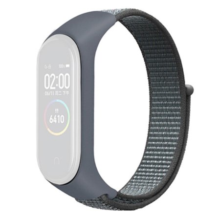 Xiaomi Mi Band 7 / 6 / 5 klockarmband i nylon - Grå