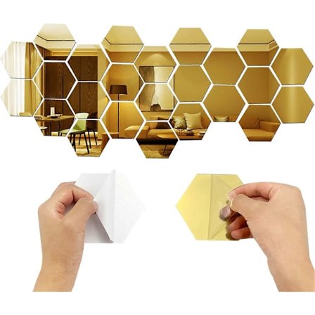 24 st Hexagon Spegel Väggdekaler Akryl Spegel Justerbar Väggdekal Avtagbar Akryl Justerbar Väggdekal DIY Spegel Dekal