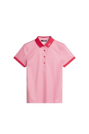 J.Lindeberg - Golf - Tour Tech Print Polo - Rosa - Kvinna - S