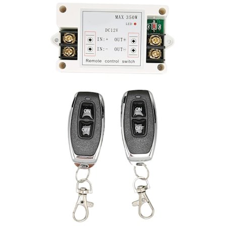 350W releen kauko-ohjain kytkin 1CH 433MHz langaton RF kytkin sähköoville ja ikkunoille 40A DC 12V