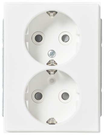 ABB 302EUC-884 Vägguttag 2-vägs, vit, jordad, Strömbrytare & vägguttag
