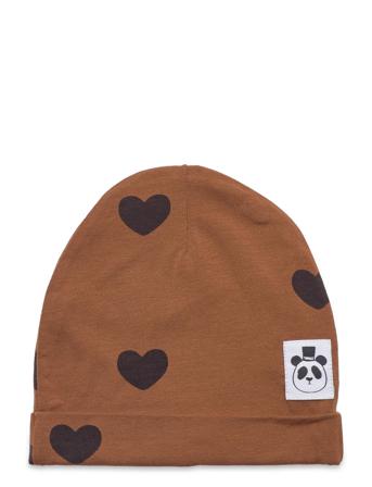 Basic Hearts Beanie Tencel Accessories Headwear Hats Beanies Brun Mini Rodini