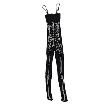 1 stk. Sexy undertøy Grenløse skjelettmønster Halterneck Halloween Jumpsuit Silkestrømper Undertøy for voksne