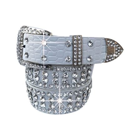 Bling Diamond Läder Bältesnål Spänne Midjeband - high quality