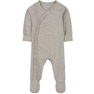 A Happy Brand Grey Melange Footed Baby Body 50/56 cm - Nightwear - 50/56 cm - Grey