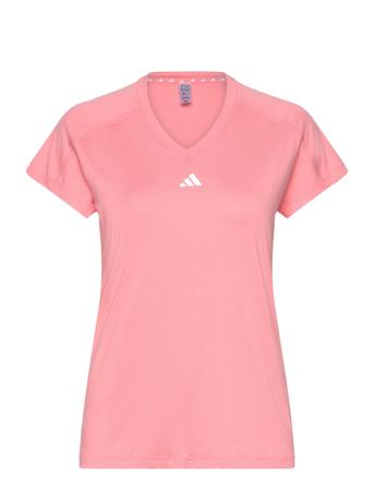 Aeroready Train Essentials Minimal Branding V-Neck T-Shirt Sport Women Sport Clothing Sports Tops & T-shirts Sport T-shirts Pink Adidas Performance