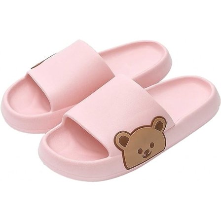 Naisten tohvelit söpöllä karhukuviolla, liukumattomat suihkutohvelit mukavat ergonomiset kotitohvelit sisä- ja ulkokäyttöön