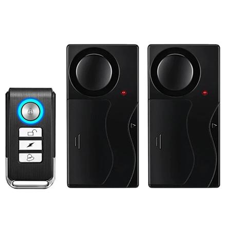 Camaroca Trådløs Vibrationsalarm Dør- og Vindue Anti-Tyveri Alarm Med Fjernbetjening 110dB Motorcykel Cykel Sikkerhedssensorer 1 control 2 alarm