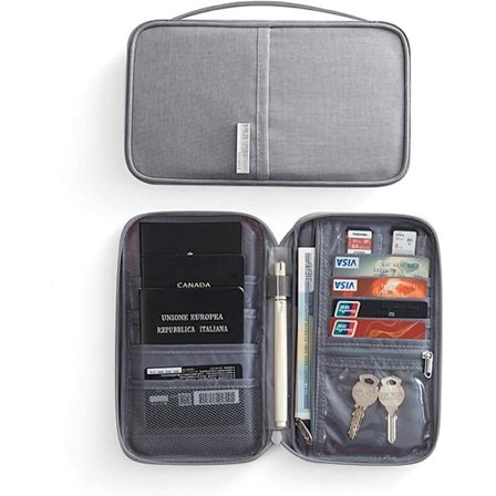 Pasholder, rejsepunge, familjerejsedokumentholder, arrangør, vandtæt, til kvinder og mænd, til kort, boardingkort