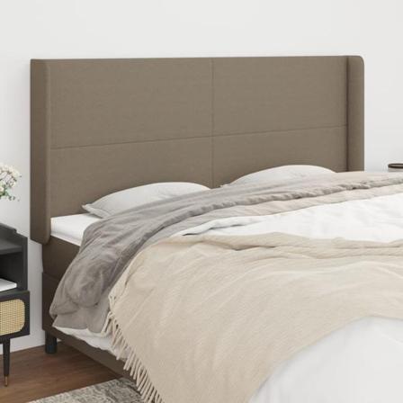 Vidaxl Huvudgavel Med Kanter Taupe 183x16x118/128 Cm Tyg Taupe
