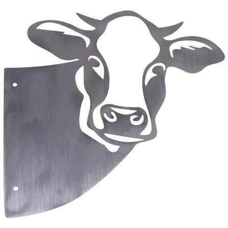 Kurkistava lehmä vuohi eläin metallitaide seinäkoristelu söpö maalaistalo veistetty siluetti ontto patsas ulkona sisätila puutarha puutarha aita 