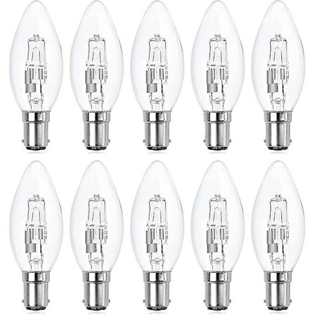 10-pakke B15d Halogenpærer, Dimmbare 42w C35 Halogen Lyspærer 42w B15d Eco Halogenpærer B15d Lyspærer Små Bajonett [Db]
