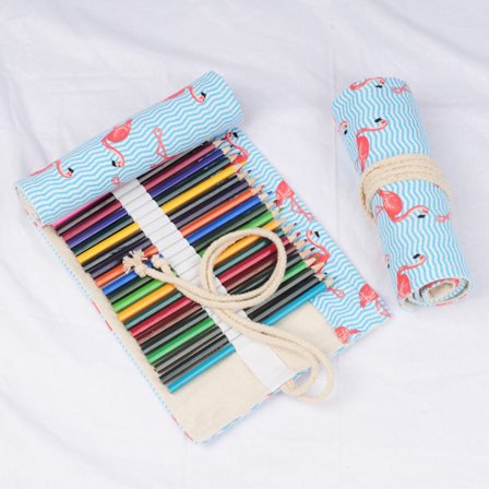 Pennfodral i canvas, 72 hål pennfodral, färgat pennfodral Mu