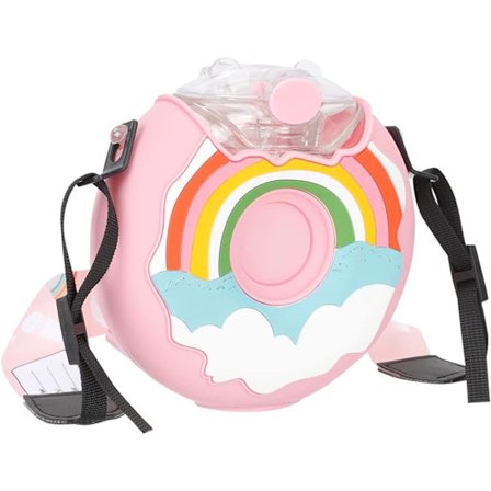 Donut Cup Bærbar Vannkanne Rund Vann Plast Drikkevannsflasker L