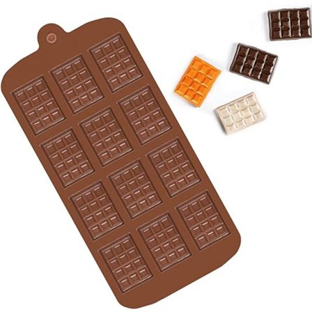 Chokoladeforme, Mini Silikone Chokoladeforme, 12 Hulrum Non-Stick Fondantform, Nem at frigøre, til hjemmelavede chokolader, praliner, slik, vafler, 