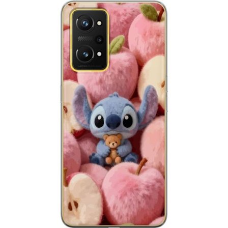 Kompatibelt Mobildeksel til Realme GT Neo 3T Stitch blant rosa fluffy epler med teddy og søt kawaii-estetikk