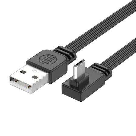 USB till USB 5Pin Platt Silikonladdningskabel Rätvinklig Kontakt Tunn