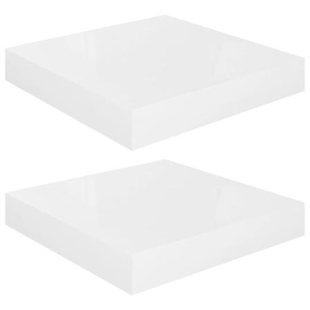 vidaXL Svävande vägghyllor 2 st vit högglans 23x23,5x3,8 cm MDF Vit