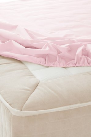 Jotex - Percale Dra-på-laken - Økologisk Pudderrosa - ZACK - Kjøp Dra-på-laken hos Jotex