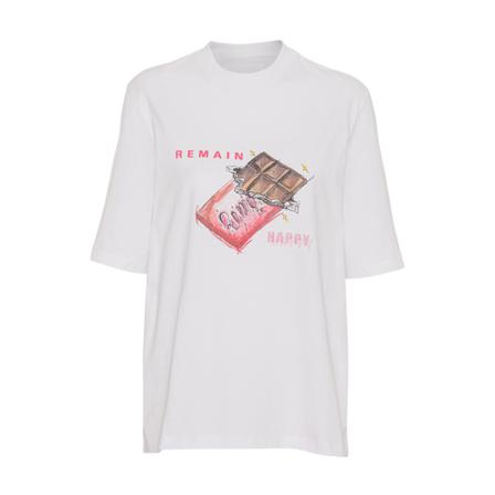 Remain Birger Christensen Emery print t-shirt , Wit , Dames , Maat: XS