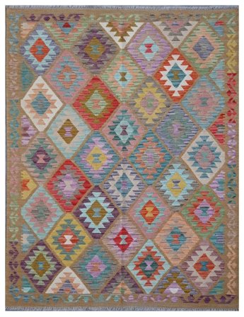 Oriental Kilim Afghan Old Style Rug 153X199 Brown/Dark Grey Wool, Afghanistan