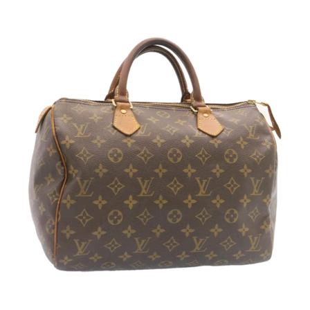 Louis Vuitton Vintage, Pre-owned Speedy 30 Monogram Handbag Bruin, Dames, Maat:ONE Size,leer