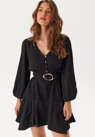 FOREVER NEW Danica Crinkle Textured Mini Black Vaatteet