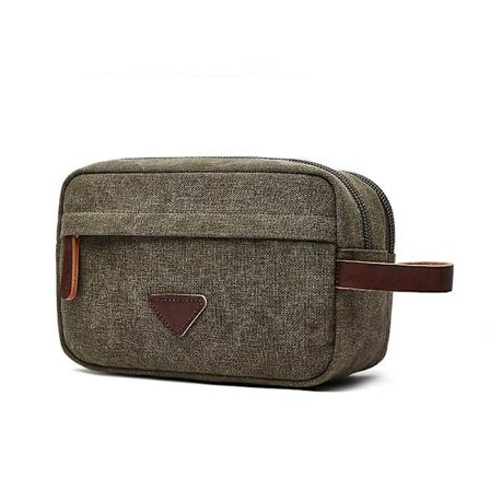 Kangaskassi, kannettava avainkassi, nolla lompakko, pesukosmetiikkalaukku, kannettava säilytyspussi(Vihreä)