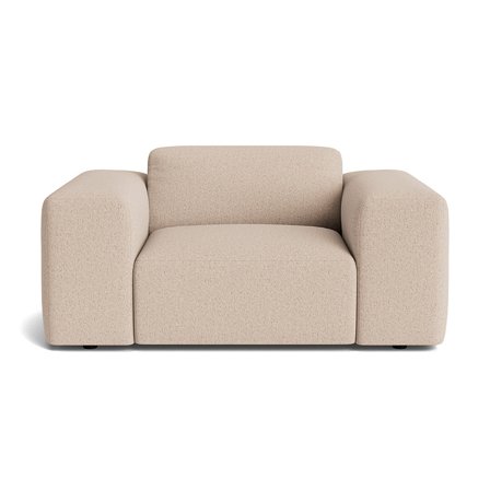 Soma Sessel Montreal Beige, moderner Polstersessel mit Nozag-Federung und hochwertiger Schaumfüllung, geripptes Design, Breite 75cm.